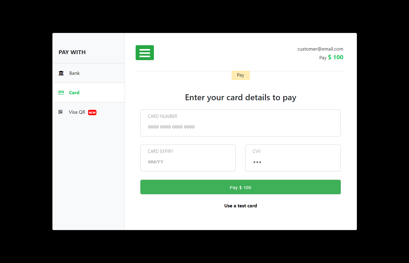 Bootstrap 4 Simple payment credit card form Example