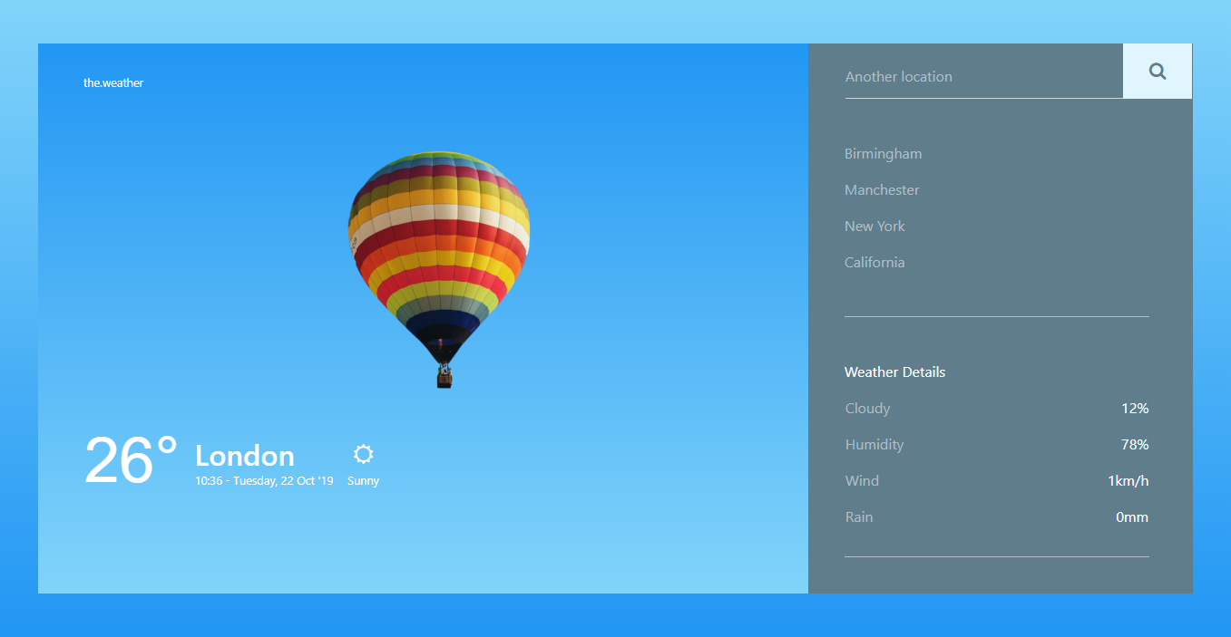 Bootstrap 4 Weather report container with card and material design ...