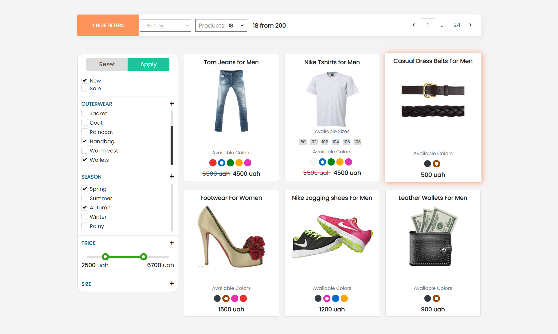filter Snippets Examples