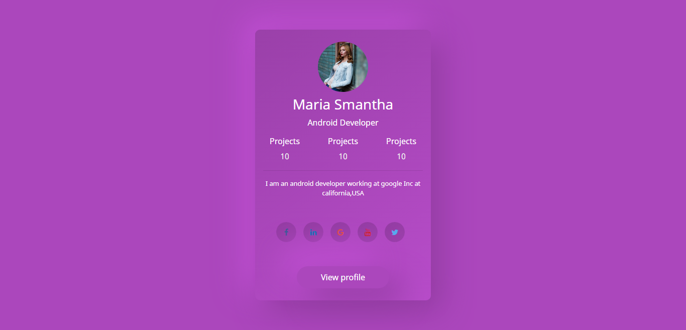 Bootstrap 5 Profile Card Example
